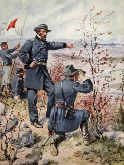 Il generale Sherman a Kenesaw Mountain durante la battaglia di Allatoona Pass, 4 ottobre 1864 da Henry Alexander Ogden